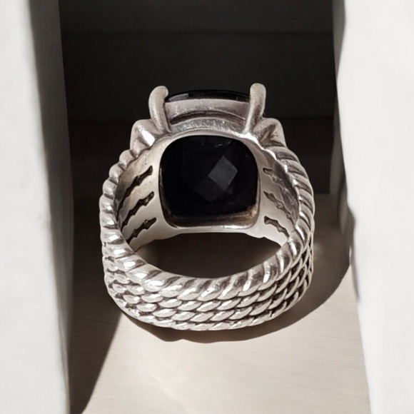 David Yurman Wheaton 16x12 Black Onyx genuine Diamond Ring size 8 - Picture 4 of 6